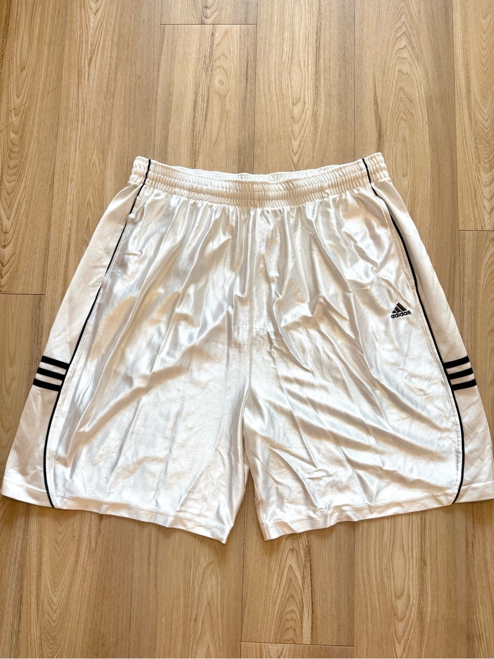 adidas White Men’s Athletic Shorts with Black Accents
